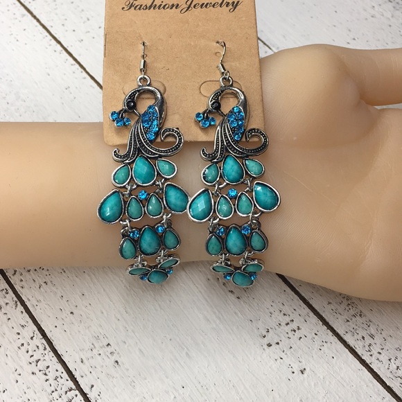 Peacock Earrings - Picture 6 of 6